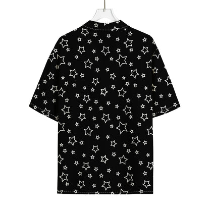 Geometric Star Pattern Print Rayon Hawaiian Shirt