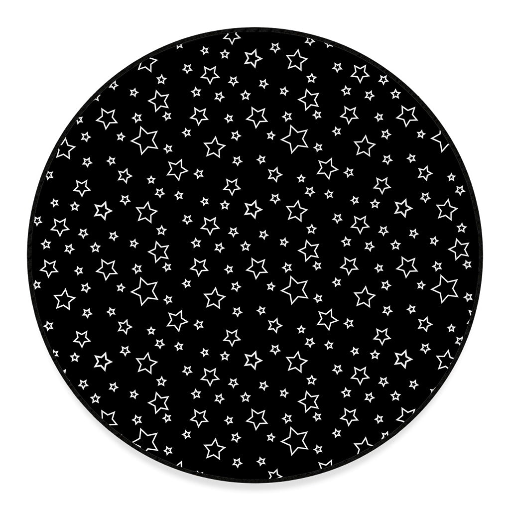 Geometric Star Pattern Print Round Floor Mat