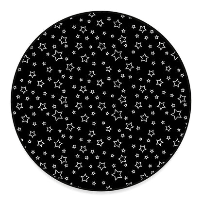 Geometric Star Pattern Print Round Floor Mat