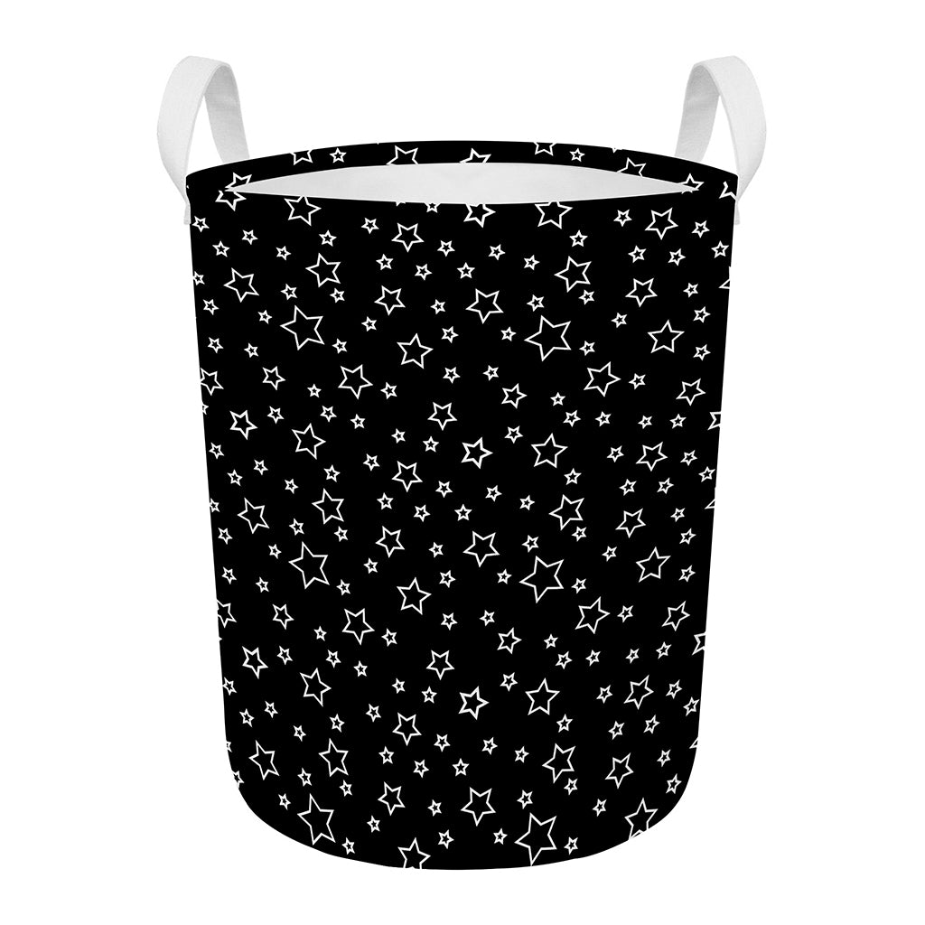 Geometric Star Pattern Print Round Laundry Basket