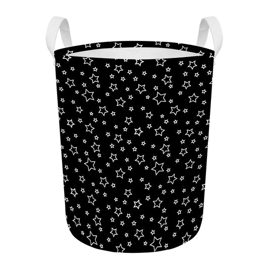 Geometric Star Pattern Print Round Laundry Basket