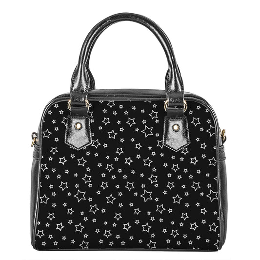 Geometric Star Pattern Print Shoulder Handbag