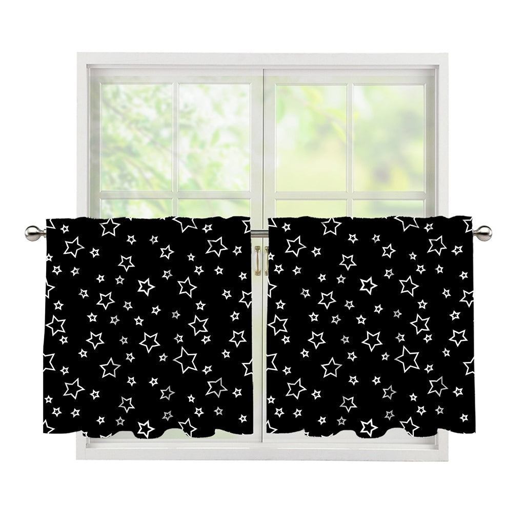 Geometric Star Pattern Print Tier Curtains