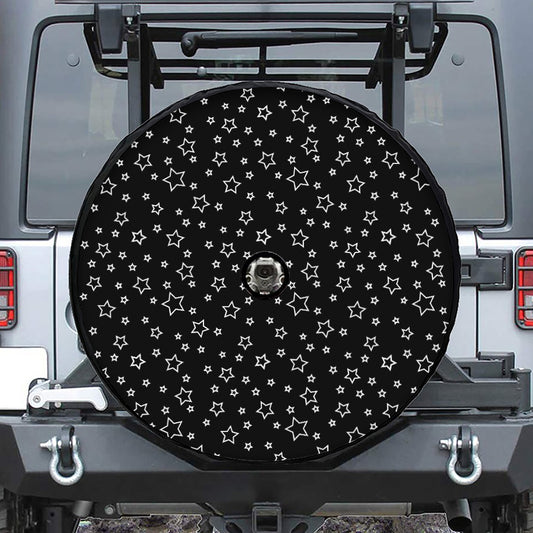 Geometric Star Pattern Print Tire Cover With Camera Hole