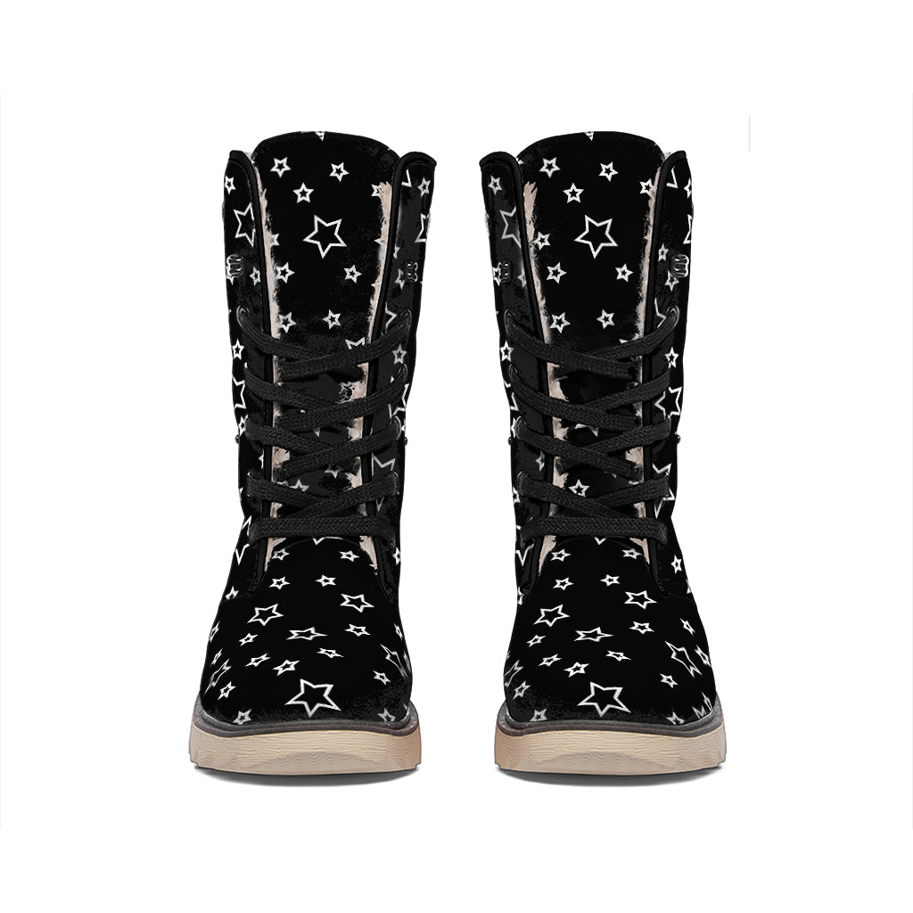 Geometric Star Pattern Print Winter Boots