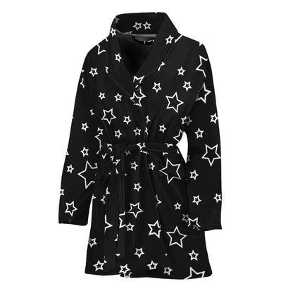 Geometric Star Pattern Print Women's Bathrobe