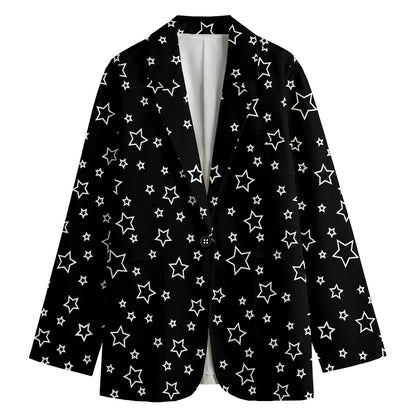 Geometric Star Pattern Print Women's Blazer