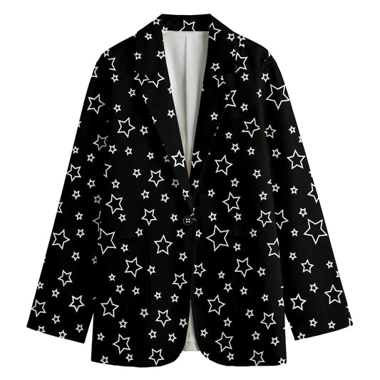 Geometric Star Pattern Print Women's Blazer