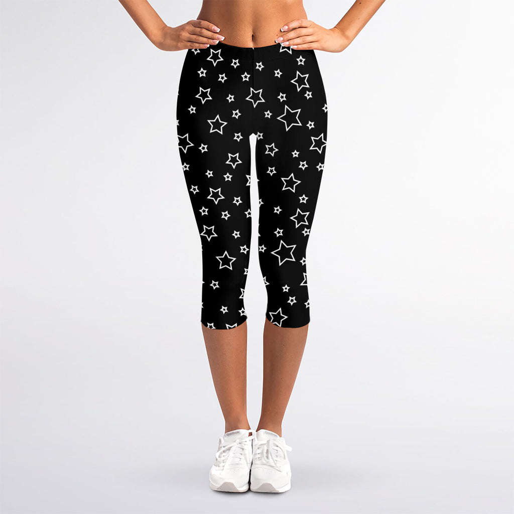 Geometric Star Pattern Print Women's Capri Leggings