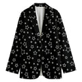 Geometric Star Pattern Print Women's Cotton Blazer