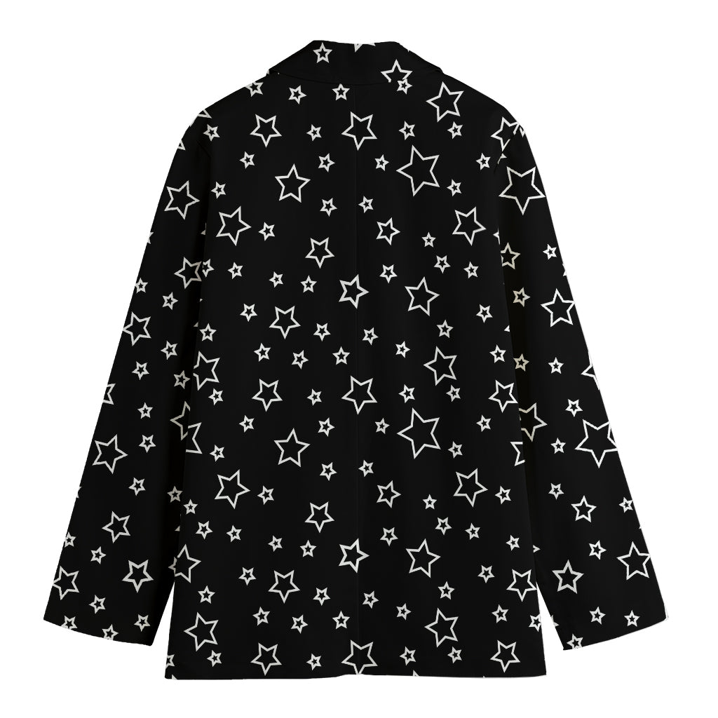 Geometric Star Pattern Print Women's Cotton Blazer