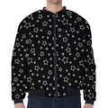 Geometric Star Pattern Print Zip Sleeve Bomber Jacket