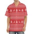 Geometric Xmas Knitted Pattern Print Aloha Shirt