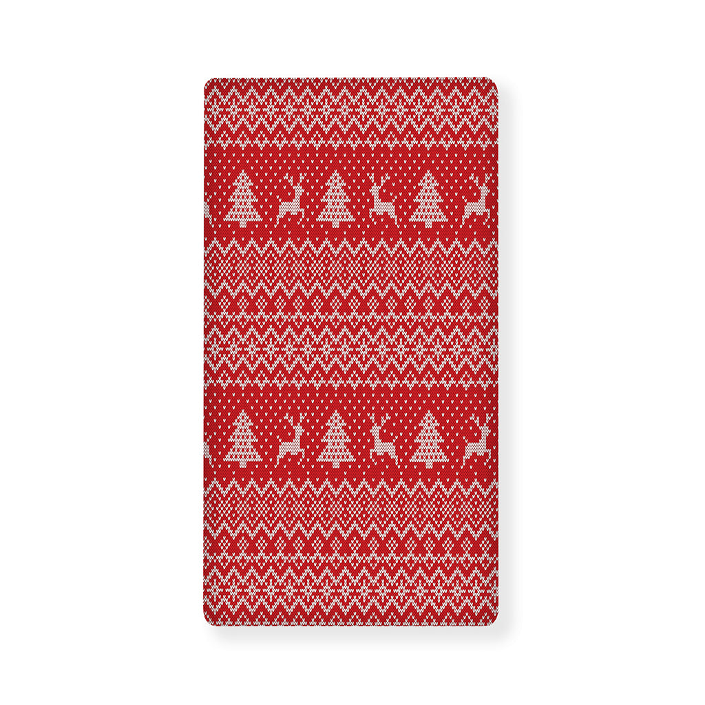 Geometric Xmas Knitted Pattern Print Baby Crib Sheet