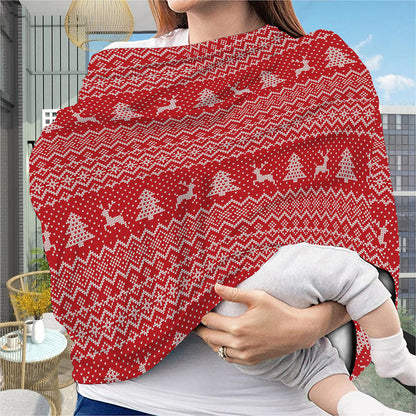 Geometric Xmas Knitted Pattern Print Baby Seat Cover