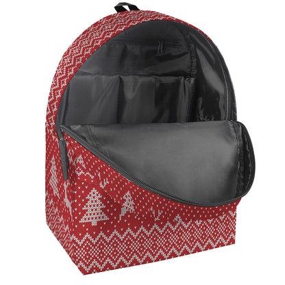 Geometric Xmas Knitted Pattern Print Backpack