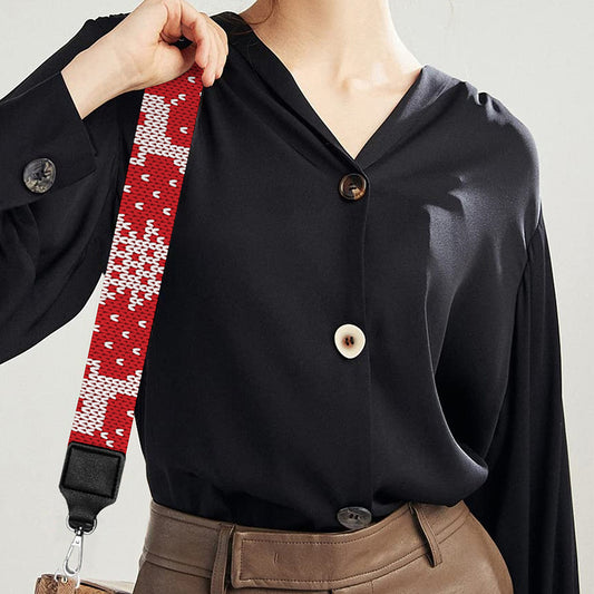 Geometric Xmas Knitted Pattern Print Bag Strap