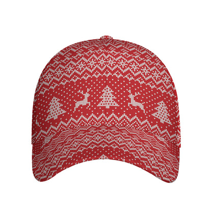 Geometric Xmas Knitted Pattern Print Baseball Cap