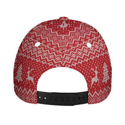Geometric Xmas Knitted Pattern Print Baseball Cap