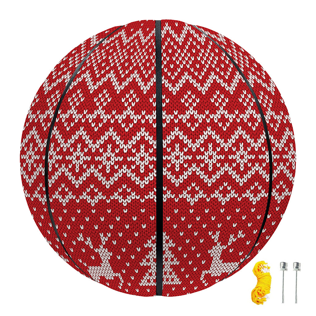 Geometric Xmas Knitted Pattern Print Basketball