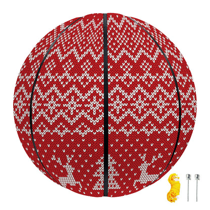 Geometric Xmas Knitted Pattern Print Basketball