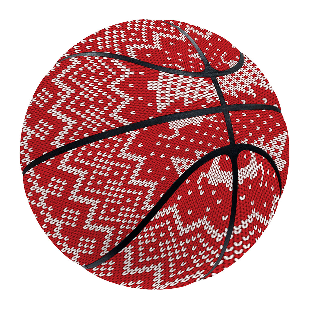 Geometric Xmas Knitted Pattern Print Basketball