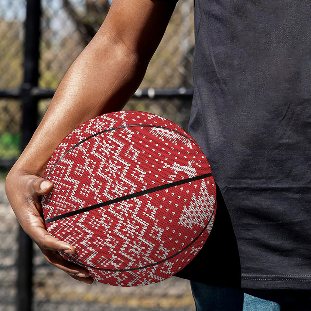 Geometric Xmas Knitted Pattern Print Basketball
