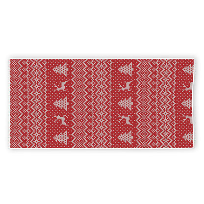 Geometric Xmas Knitted Pattern Print Beach Towel