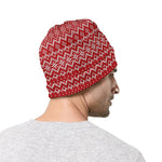 Geometric Xmas Knitted Pattern Print Beanie