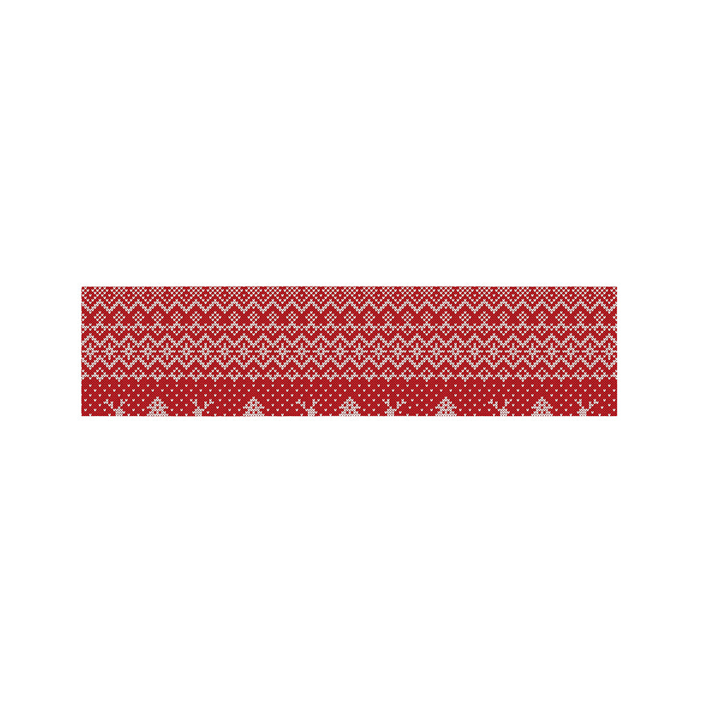 Geometric Xmas Knitted Pattern Print Bed Runner