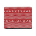 Geometric Xmas Knitted Pattern Print Bifold Wallet