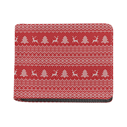 Geometric Xmas Knitted Pattern Print Bifold Wallet