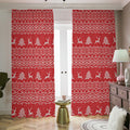 Geometric Xmas Knitted Pattern Print Dimout Pencil Pleat Curtains