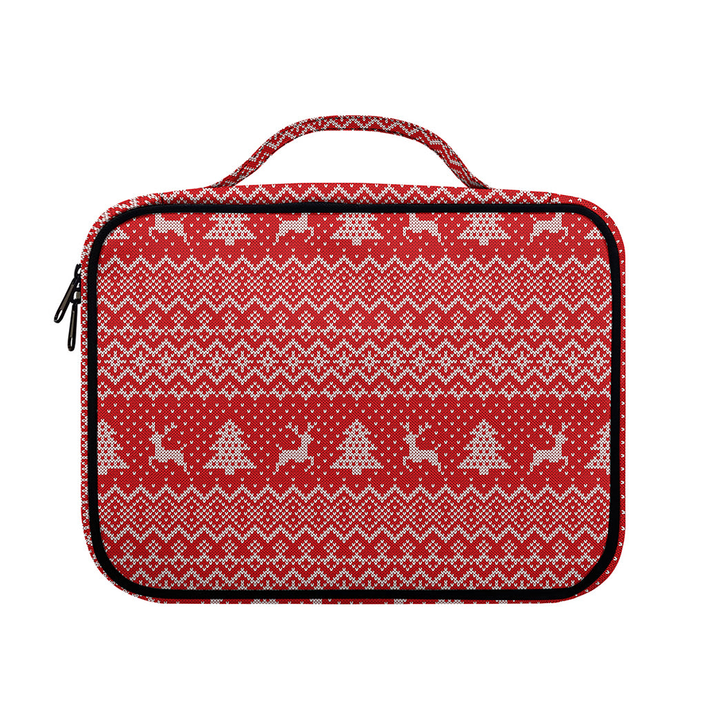 Geometric Xmas Knitted Pattern Print Briefcase Bible Bag