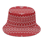 Geometric Xmas Knitted Pattern Print Bucket Hat