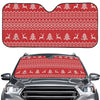 Geometric Xmas Knitted Pattern Print Car Windshield Sun Shade