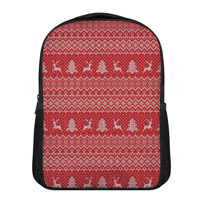 Geometric Xmas Knitted Pattern Print Casual Backpack