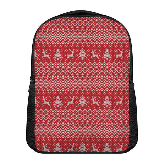 Geometric Xmas Knitted Pattern Print Casual Backpack