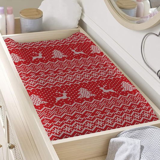 Geometric Xmas Knitted Pattern Print Changing Pad Cover