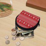 Geometric Xmas Knitted Pattern Print Coin Purse