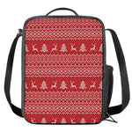 Geometric Xmas Knitted Pattern Print Crossbody Lunch Bag