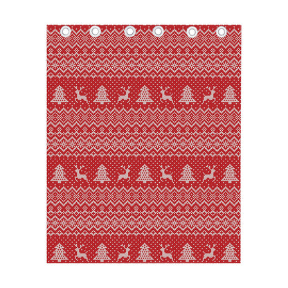 Geometric Xmas Knitted Pattern Print Curtain