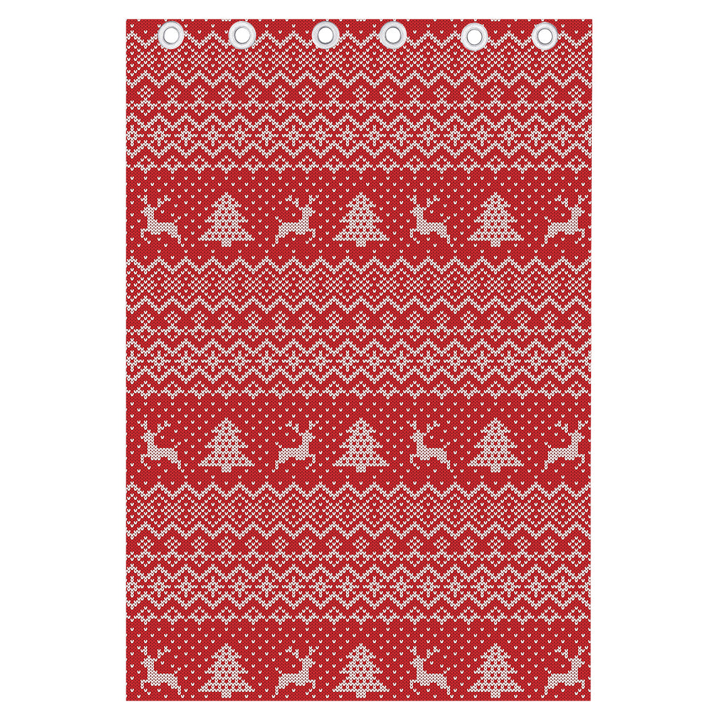 Geometric Xmas Knitted Pattern Print Curtain