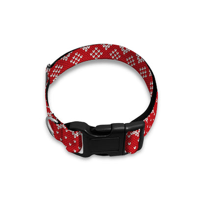 Geometric Xmas Knitted Pattern Print Dog Collar