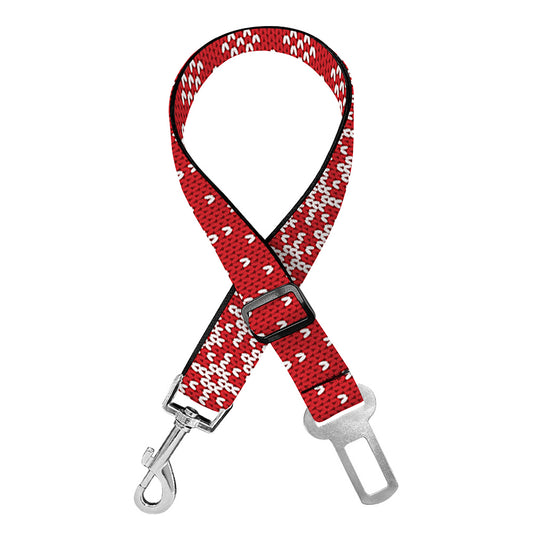 Geometric Xmas Knitted Pattern Print Dog Seat Belt