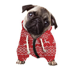 Geometric Xmas Knitted Pattern Print Dog Zip Up Hoodie