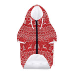 Geometric Xmas Knitted Pattern Print Dog Zip Up Hoodie