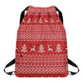 Geometric Xmas Knitted Pattern Print Drawstring Backpack