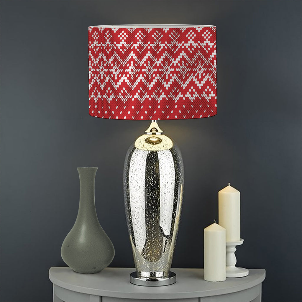 Geometric Xmas Knitted Pattern Print Drum Lamp Shade