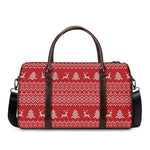 Geometric Xmas Knitted Pattern Print Duffle Bag